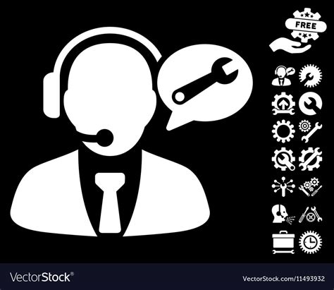 Service manager message icon with tools Royalty Free Vector