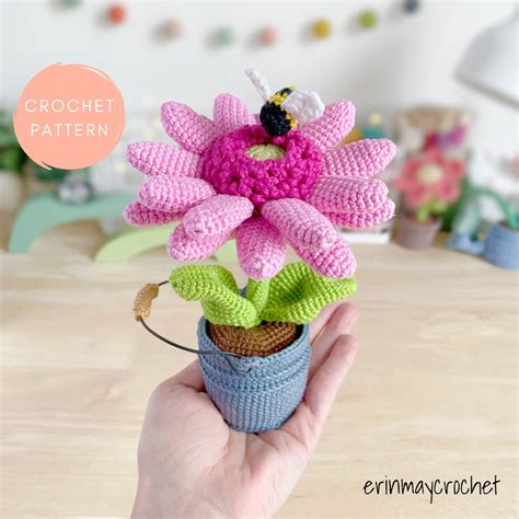 Crochet Flower Pattern, Amigurumi Flower Pattern, Bumble Blossom Gerber ...