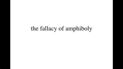 The fallacy of amphiboly - YouTube