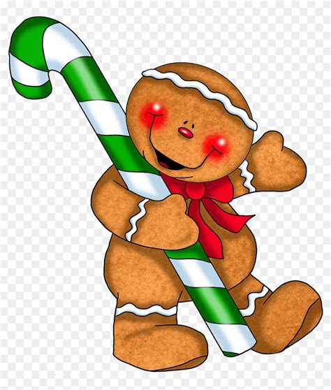 Gingerbread Man Clipart Free The Cliparts - Free Christmas Candy Cane ...