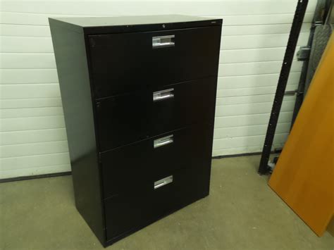 HON Black 4 Drawer Lateral File Cabinet, Locking w Key - Allsold.ca ...