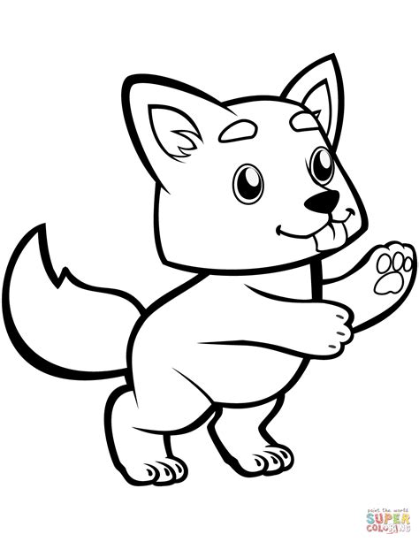 Cute Baby Wolf coloring page | Free Printable Coloring Pages