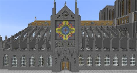 Cathedral rosewindow fitted with stained glass : r/Minecraft