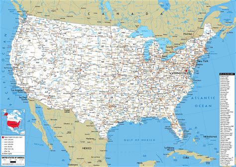 Usa Map Roads States - Gillie Donnamarie