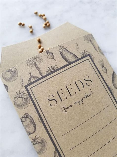 Garden Seed Saver Packet Envelopes Printable Instant | Etsy