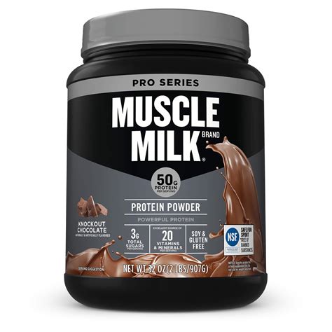 Muscle Milk Pro Series Protein Powder, Knockout Chocolate, 50g Protein ...