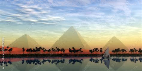 The Great Pyramids and Nile River - The Great Pyramids stand ...