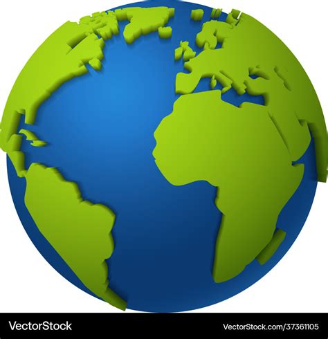 3d globe round world map with green Royalty Free Vector