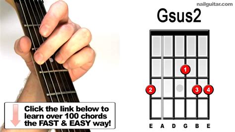 How to play Gsus2 on Guitar - Beginners Suspended Chords Tutorial - YouTube