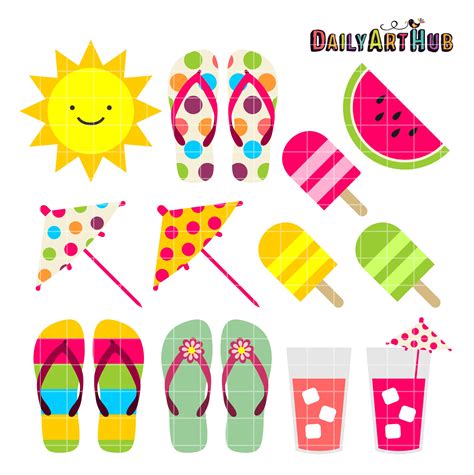 Free summer things clip art set daily hub summer clip art – Clipartix