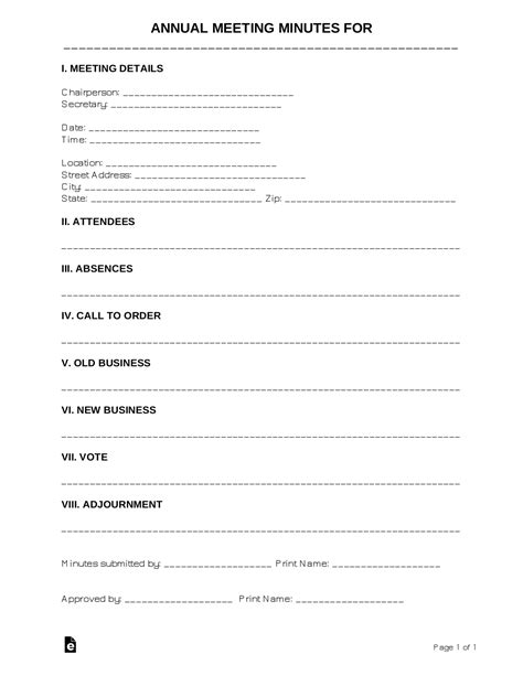 Sample Meeting Minute Templates Formal Word Templates - Riset