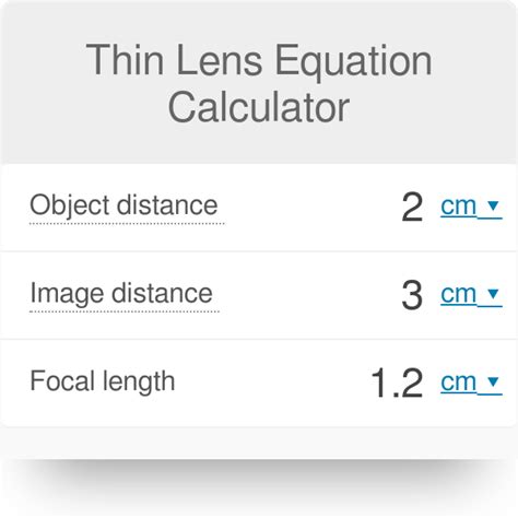 Lens Equation Calculator - Tessshebaylo