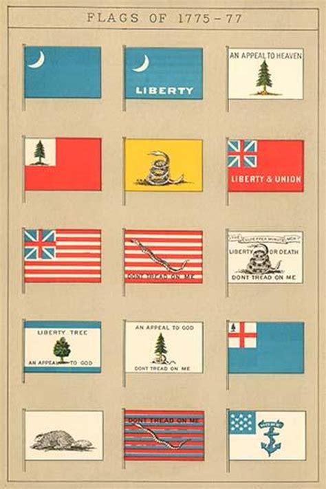 Flags during the America War of Independence - the Revolution. Poster ...