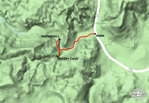 Hiking Map for Mossy Cave Trail