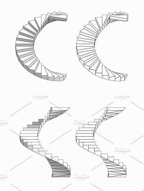 Spiral Staircase Vector | Staircase art, Interior design sketches ...