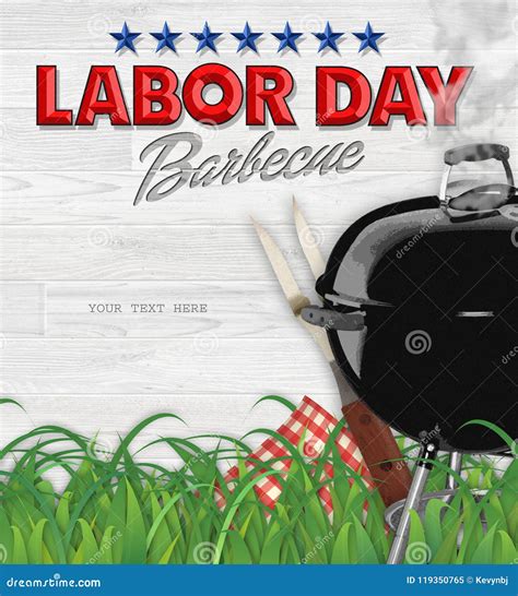 Labor Day BBQ Barbecue Invitation Stock Image - Image of poster, wood ...