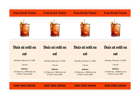 Drink Ticket Template - PDF Templates | Jotform