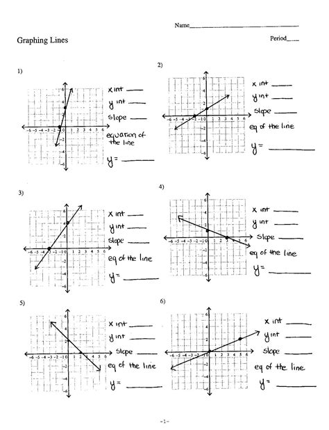 Linear Graphing Worksheets