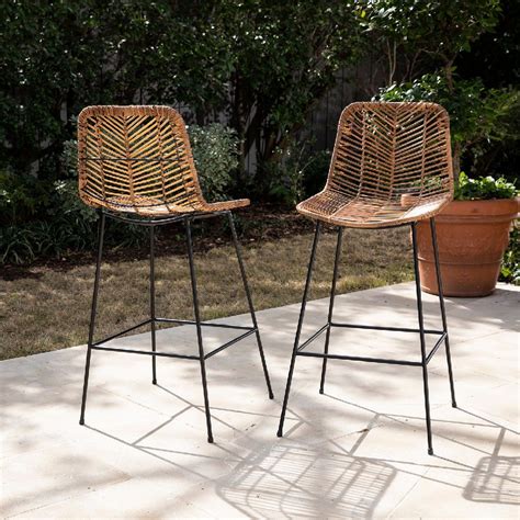 Ragalto All-Weather Rattan Counter-Height Outdoor Stools - 2pc Set ...