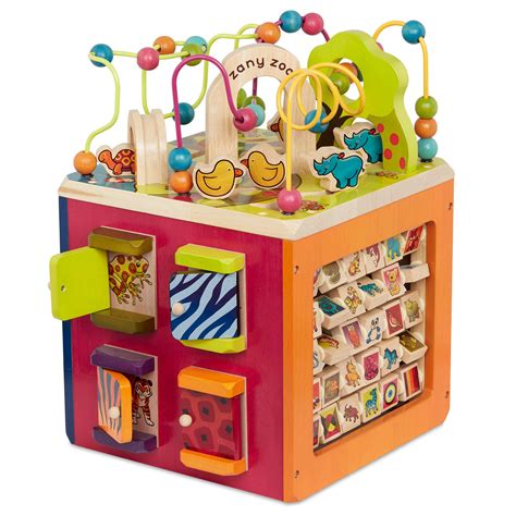 B Toys – Zany Zoo Wooden Activity Cube – Toddler Activity Center for ...