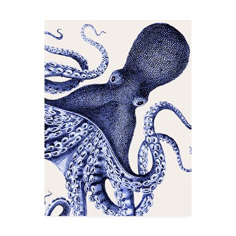 Trademark Fine Art 'Landscape Blue Octopus' Canvas Art by Fab Funky ...