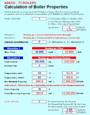 Download Free Heating Boilers Excel Sheet Calculator