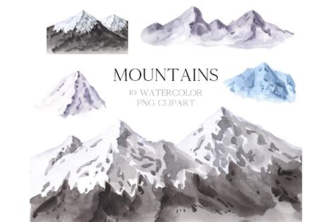 Mountain Landscape Clipart Graphic by Larysa Zabrotskaya · Creative Fabrica