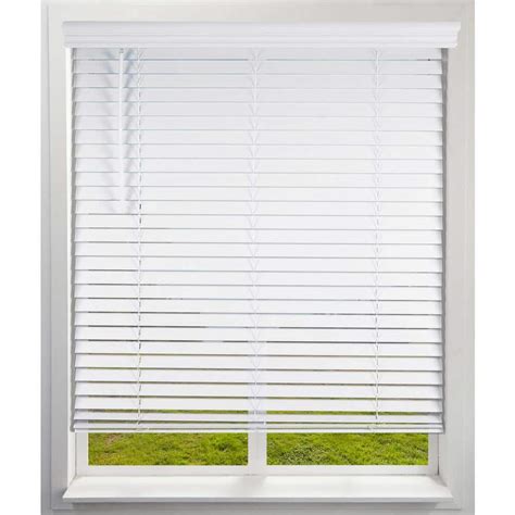 Arlo Blinds White Cordless Faux Wood Blinds with 2 in. Slats 24 in. W x ...