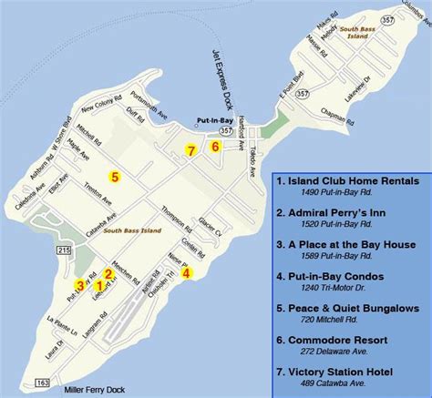 Put-in-Bay Map | Find Put-in-Bay Lodging | South Bass Island Map