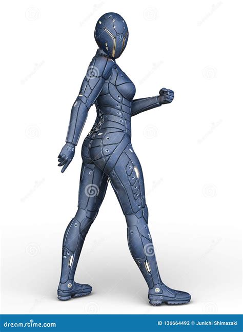 The Woman A Cyborg . Science Fiction Art. Royalty-Free Illustration ...