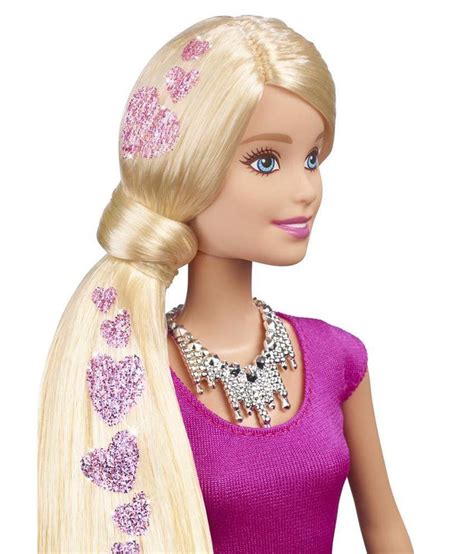 Barbie Imported Multicoloured Plastic Barbie Glitter Hair Doll - Buy ...