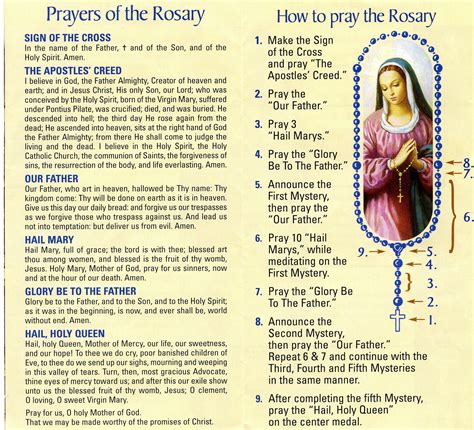 Rosary Prayer Printable Mysteries Of The Rosary - Printable And ...