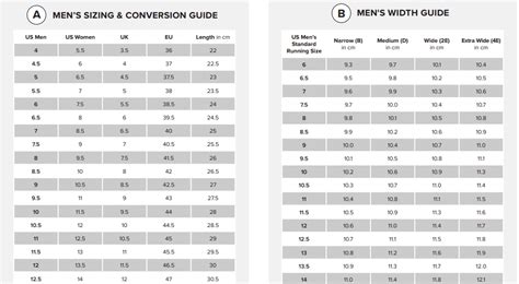 New Balance Shoe Size Chart Men