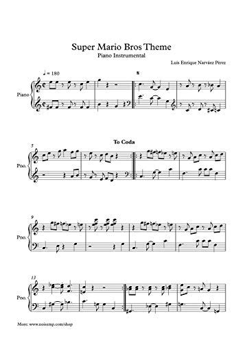 Super Mario Ground Theme From 'Super Mario Brothers' Sheet Music (Easy ...