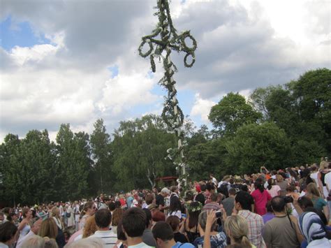 Midsummer Pole at Skansen | The good place, Ceiling lights, Midsummer