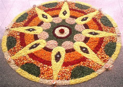 Flower Rangoli Designs - Pookalam | Flower Rangoli for Onam and Diwali