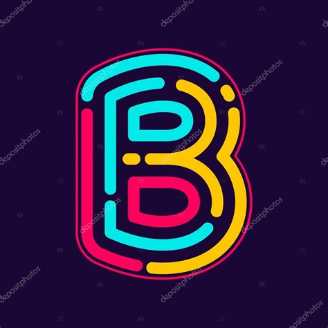 B letter logo with neon lines — Stock Vector © kaer_dstock #80144492