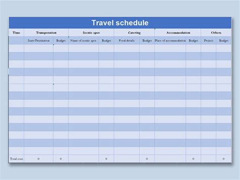 Excel Of Useful Travel Schedule Xlsx Wps Free Templates | Free Download ...