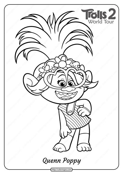 Printable Trolls 2 Coloring Pages - Thekidsworksheet