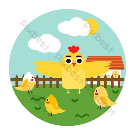 Cartoon Chicken Family Vector PNG Images | AI Free Download - Pikbest