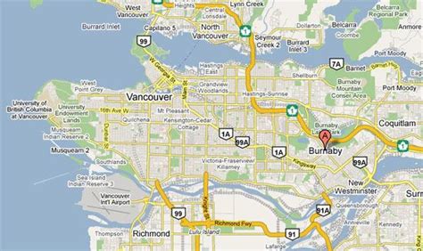 Burnaby vancouver map - Map of burnaby vancouver (British Columbia ...