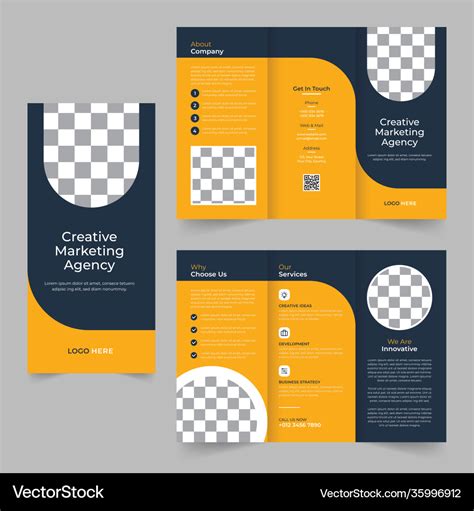 Professional business tri-fold brochure design Vector Image