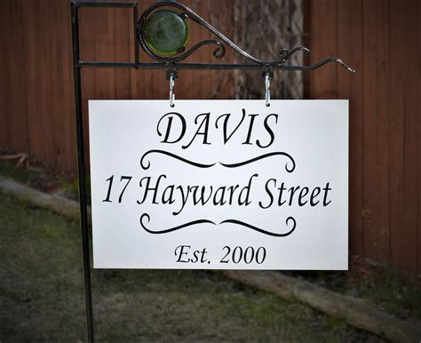 Outdoor sign Metal Yard sign with Steel Post. Family name