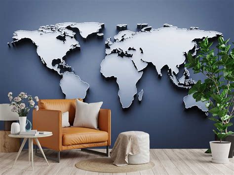 3D World Map Wallpaper