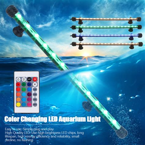 Underwater Submersible Color Changing LED Light Aquarium Fish Tank Lamp ...