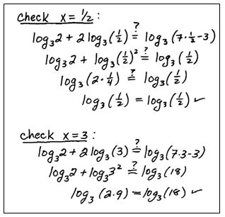 Solving Logarithmic Equations Examples