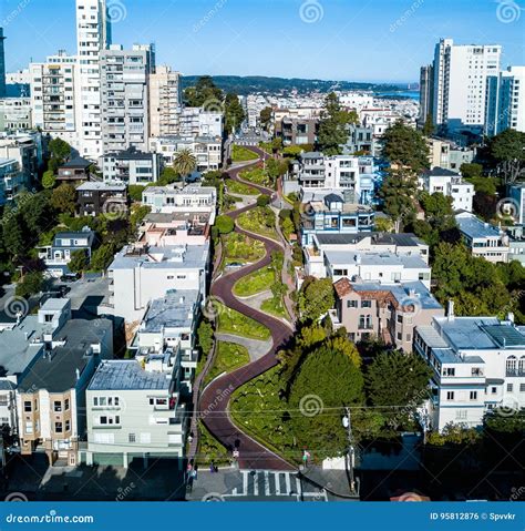 Aerial View of the Lombard Street in San Francisco Stock Photo - Image ...