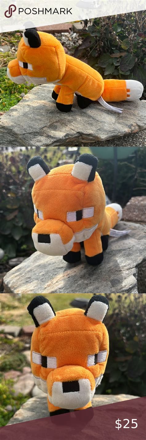 Minecraft Fox Plush Stuffed Animal 10" Plushie Orange Fox Mojango Jinx ...