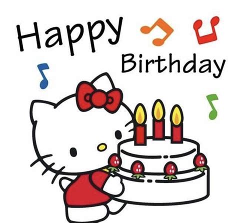 Happy Birthday Hello Kitty | Doğum günü kartları, Temalı doğumgünü ...