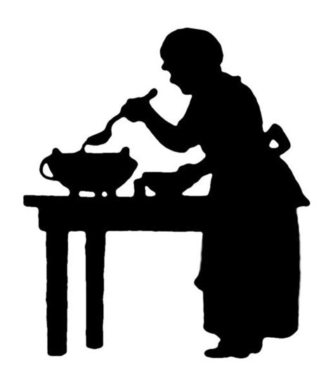 GRANDMA COOKING SILHOUETTE CLIPART - 15px Image #17